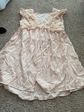 Women's Lace-Trim dress - Blush